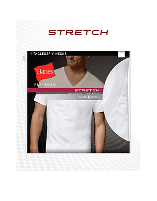 Hanes MensTagless 3 T-Shirts STRETCH White Crew Neck SMALL Wicking Odor Control 