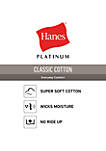 Platinum Classic Cotton Everyday Comfort Tagless® Boxer Brief 4 Pack 