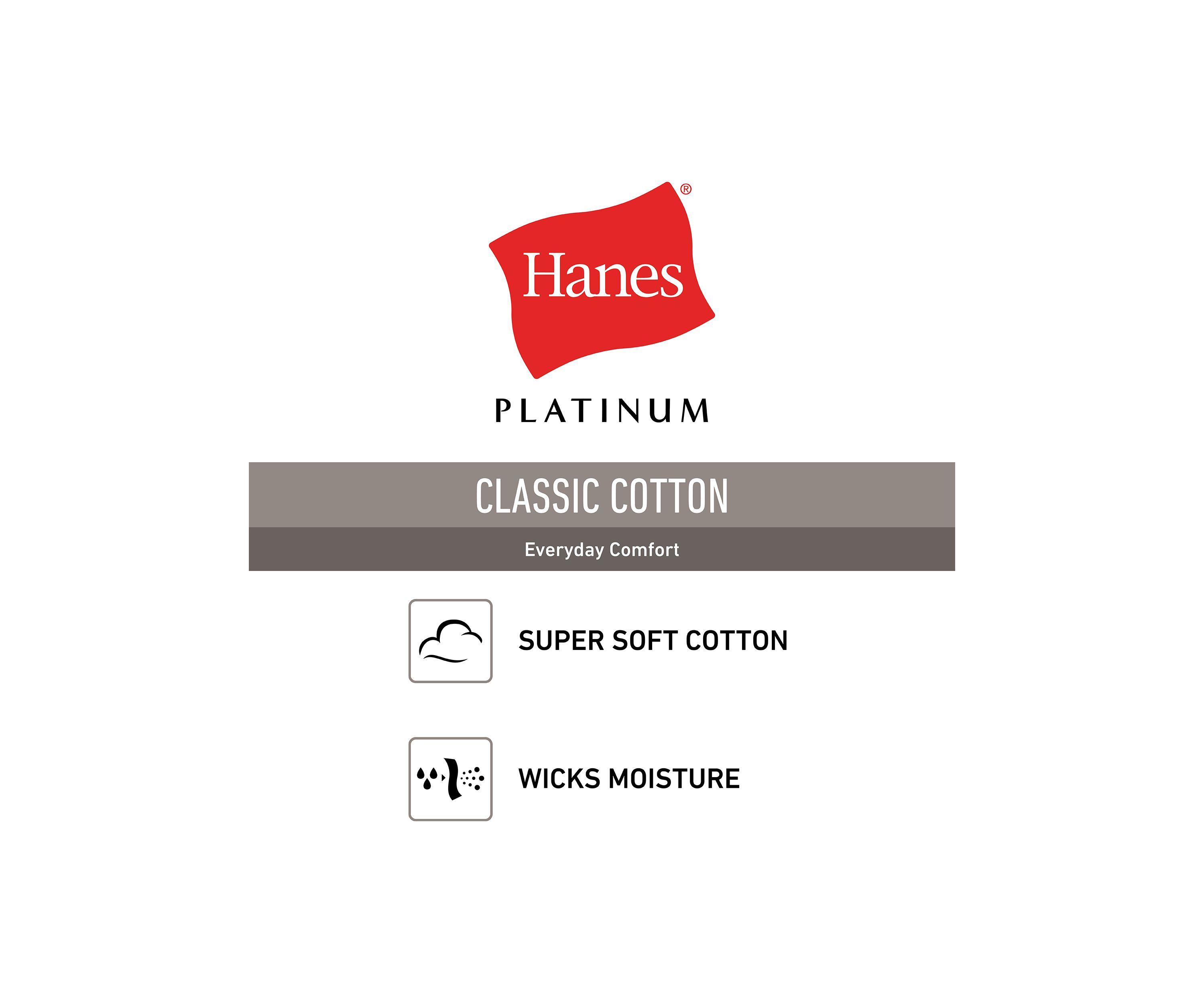Platinum Classic Cotton Tagless® V Neck T Shirts 5 Pack