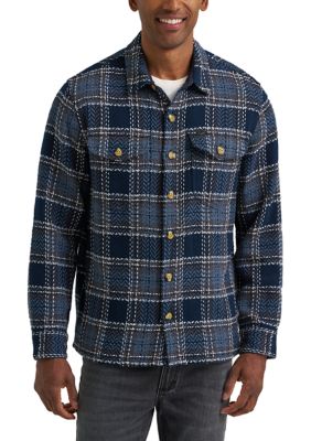 Men's Long Sleeve Twill Plaid Shirt
