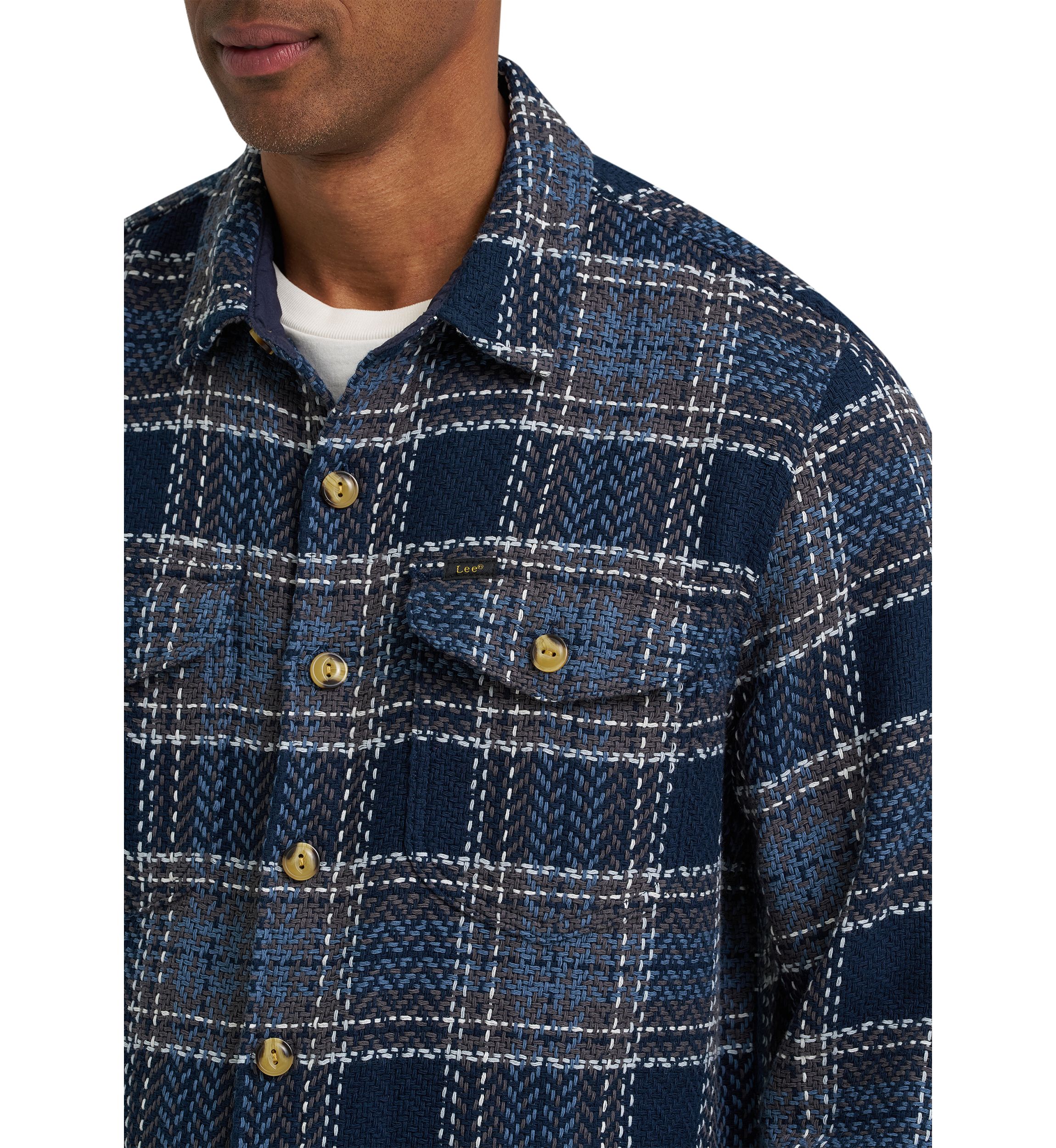Long Sleeve Twill Plaid Shirt