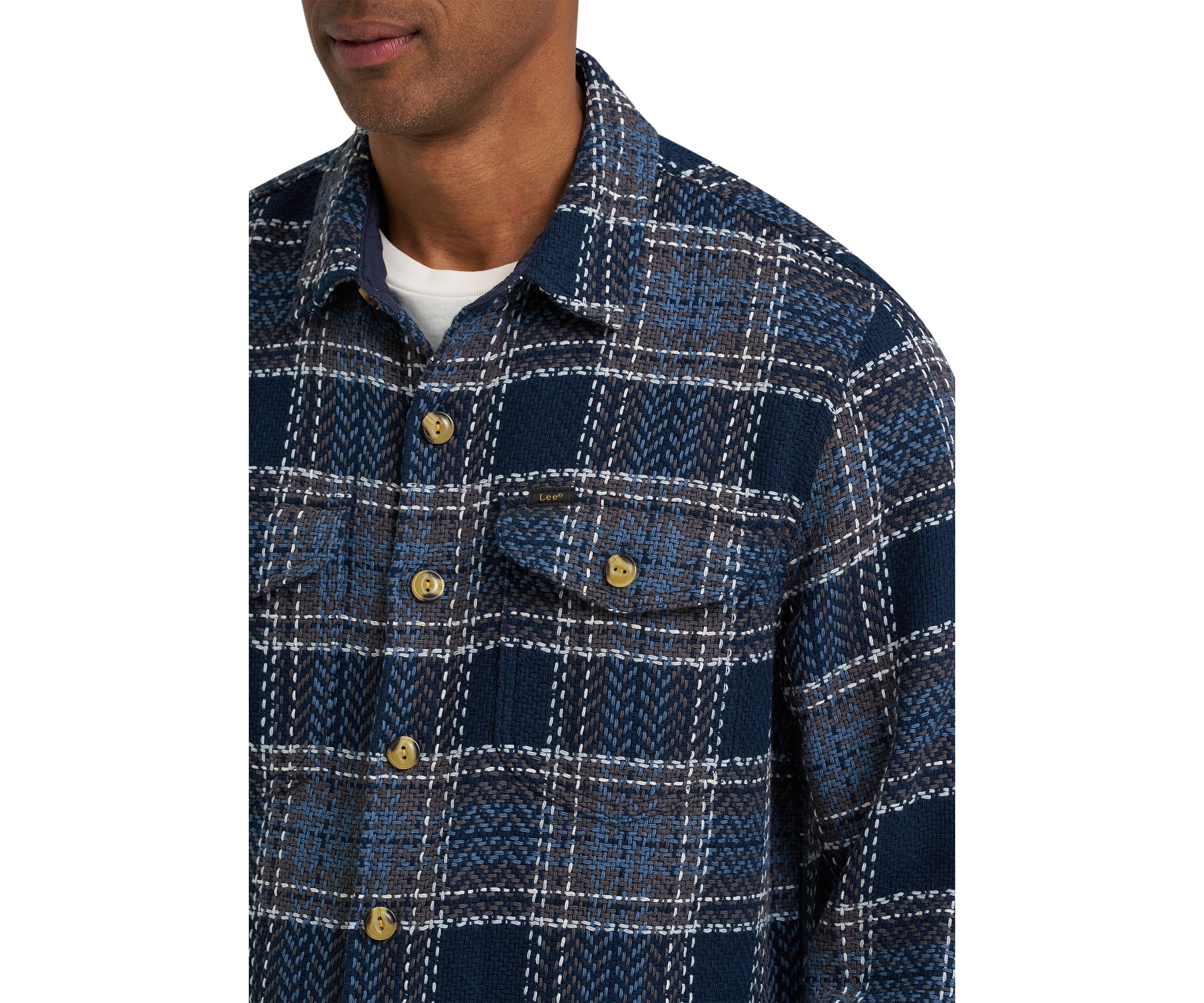 Long Sleeve Twill Plaid Shirt