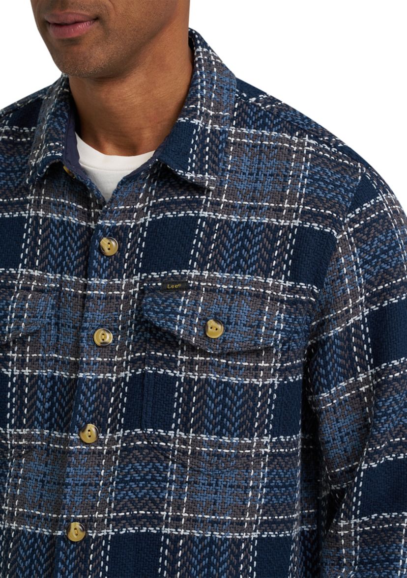 Long Sleeve Twill Plaid Shirt
