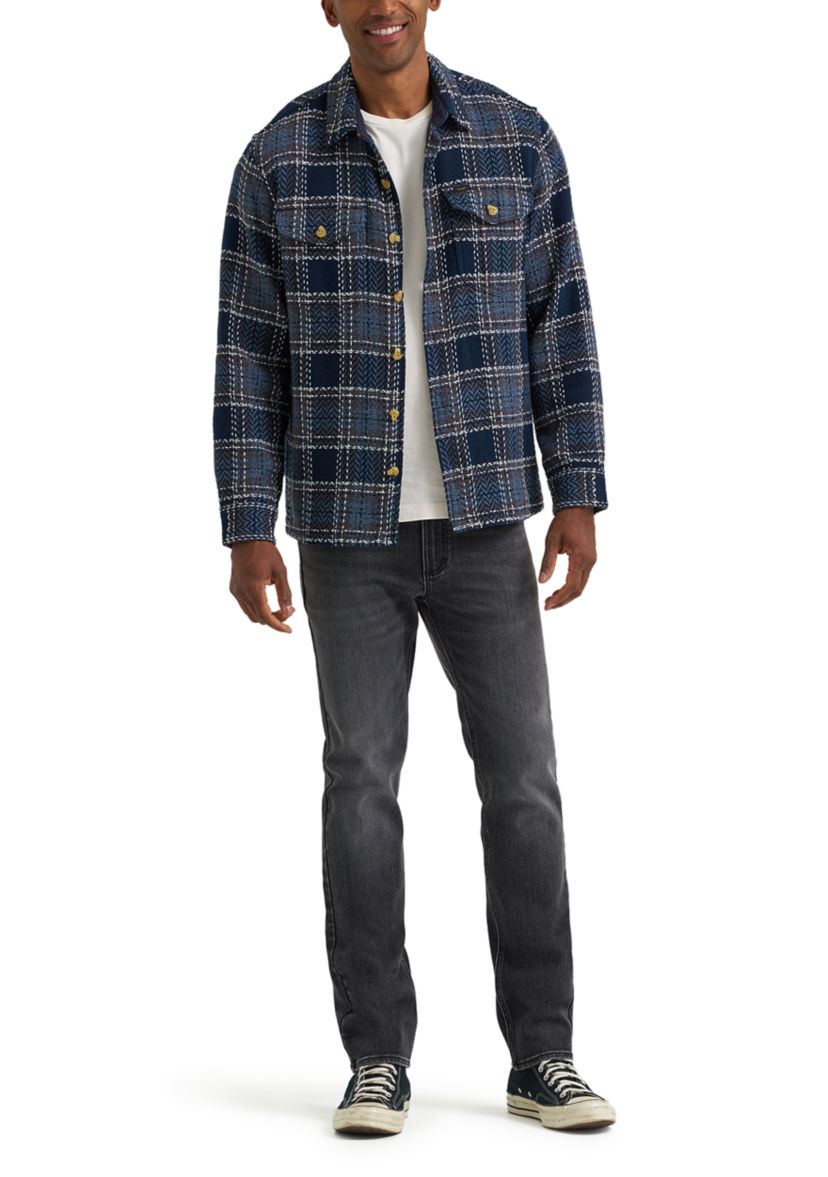 Long Sleeve Twill Plaid Shirt