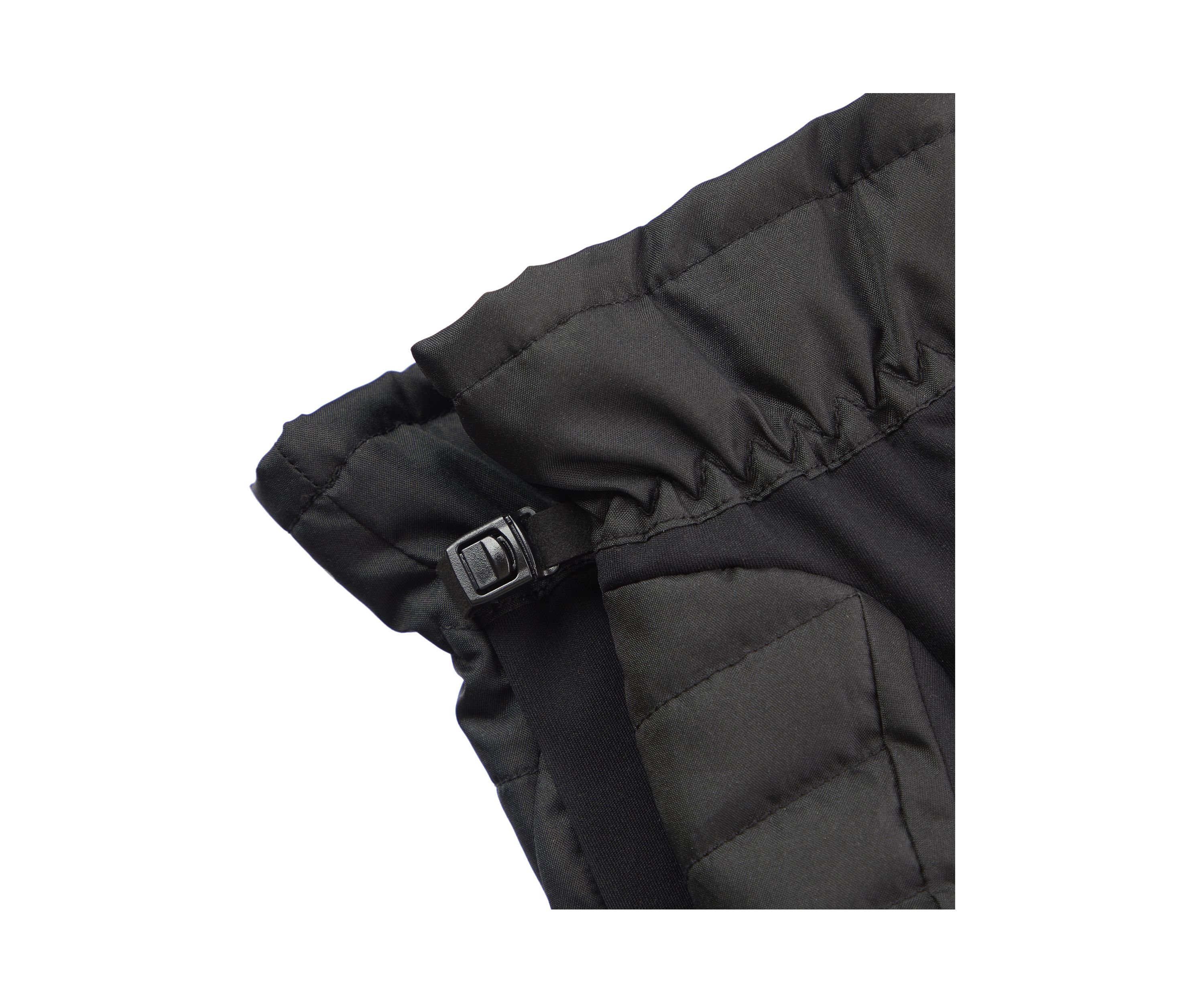  Quilted Pongee Insulated Water Repellent and Touchscreen Gloves with Gathered Wrist and Clips
