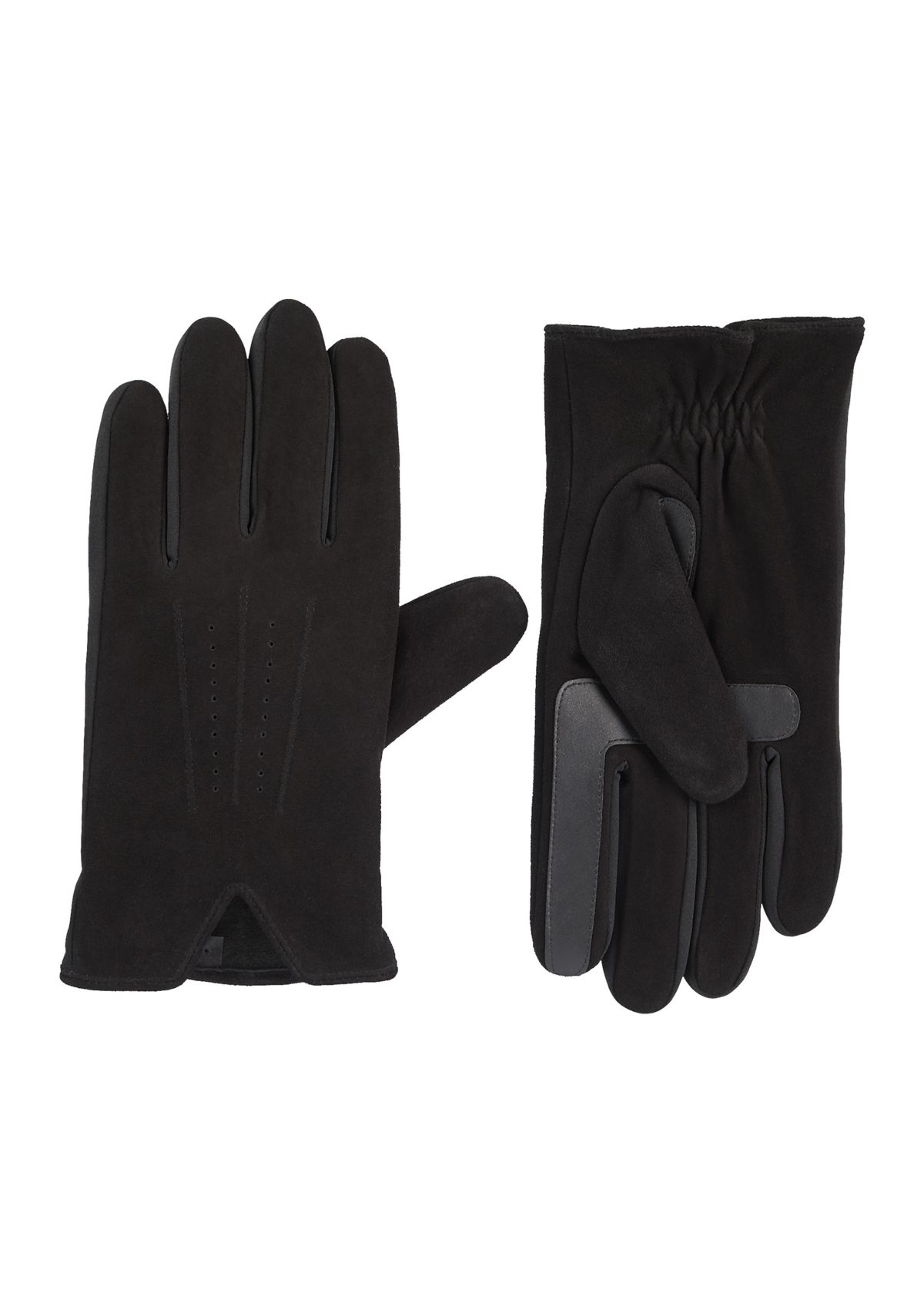 Genuine Suede with Ultraplush Lining 3-Draw Touchscreen Gloves 
