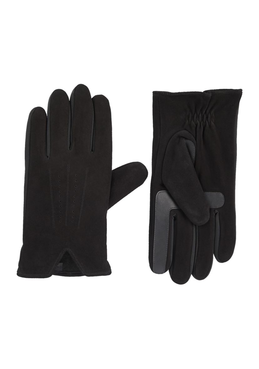 Genuine Suede with Ultraplush Lining 3-Draw Touchscreen Gloves 