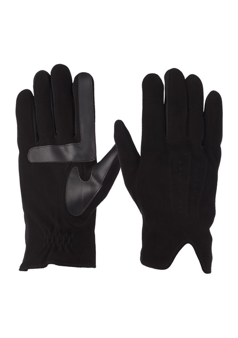 Genuine Suede with Ultraplush Lining 3-Draw Touchscreen Gloves 
