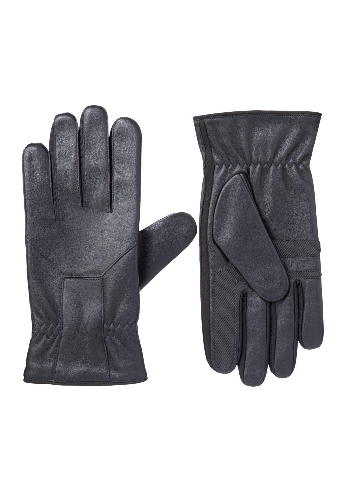 Mens Water Repellent Touchscreen Leather Gloves