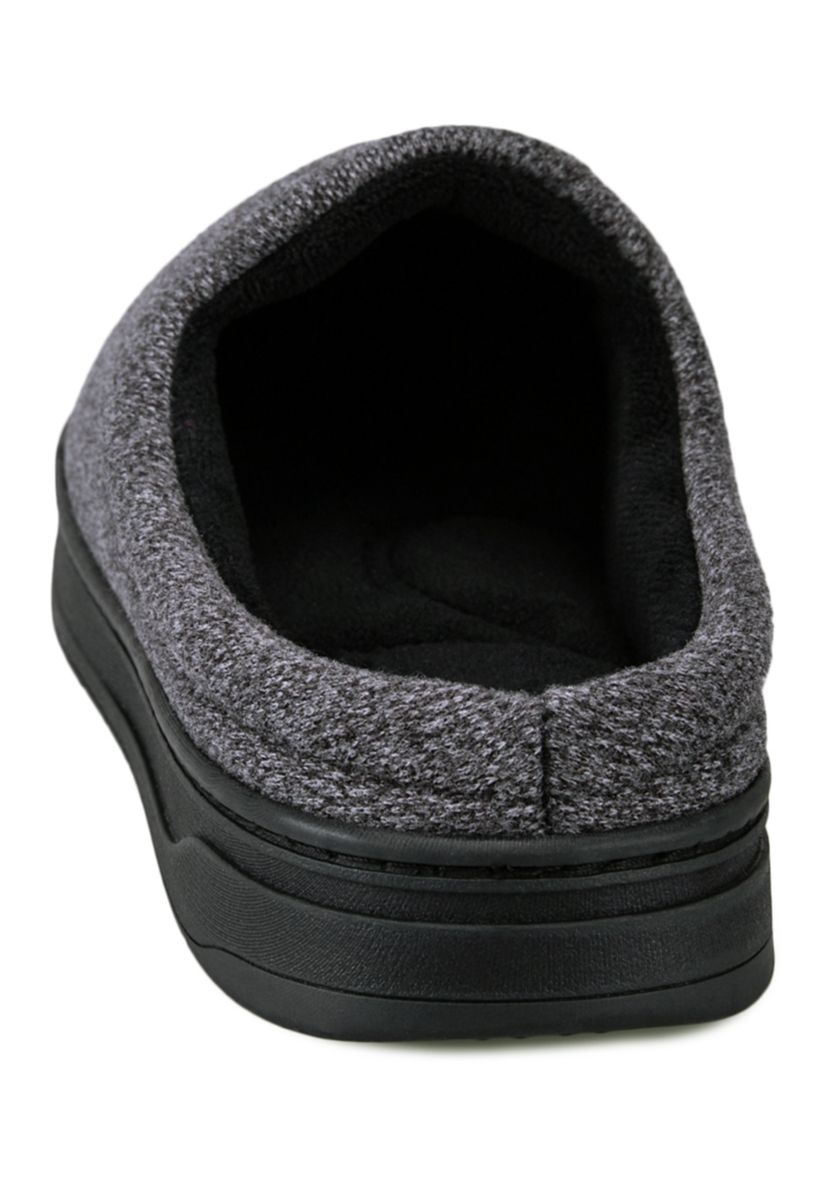 isotoner Mens Heathered Knit Brady Clog Slippers