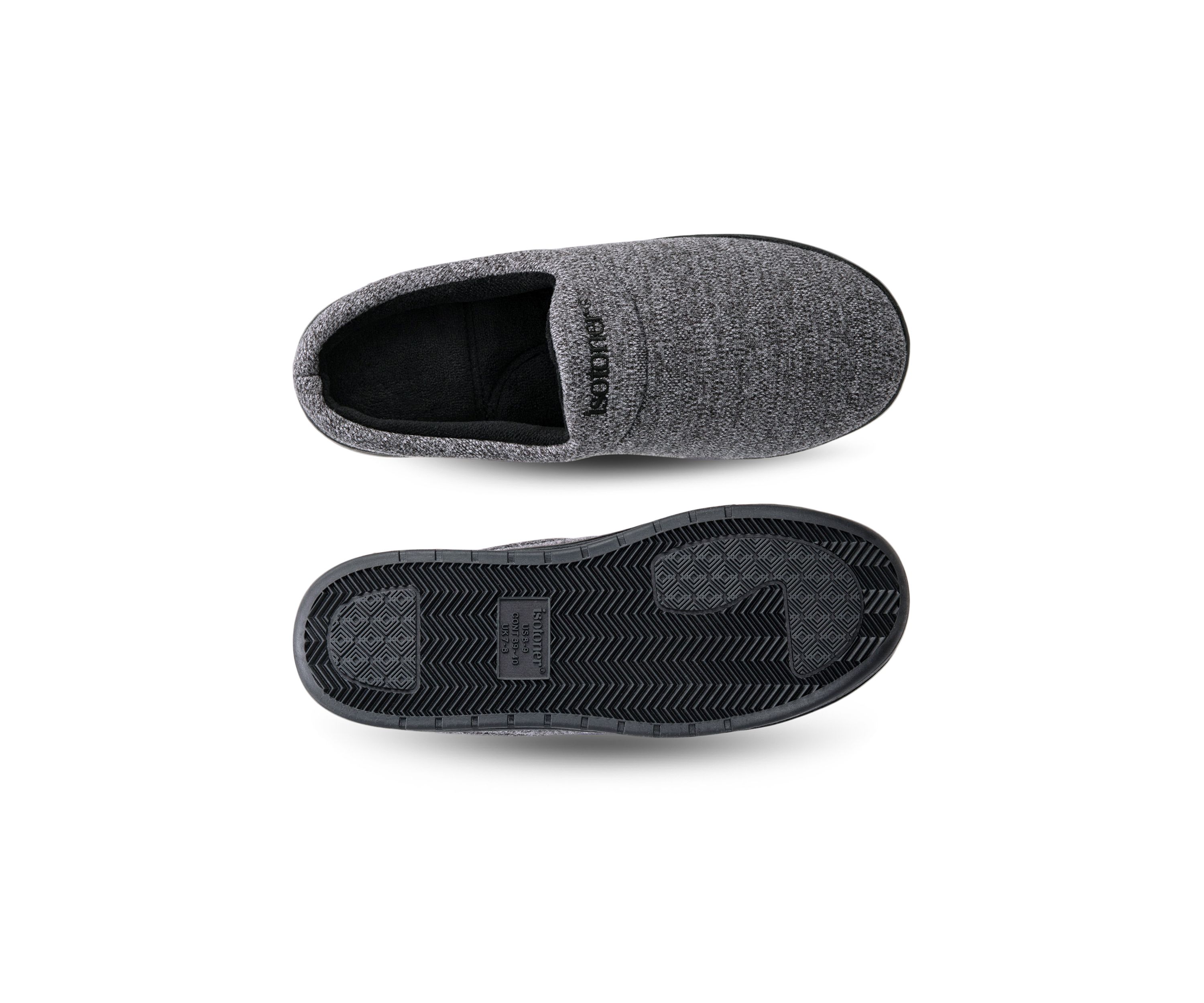 isotoner Mens Heathered Knit Brady Clog Slippers