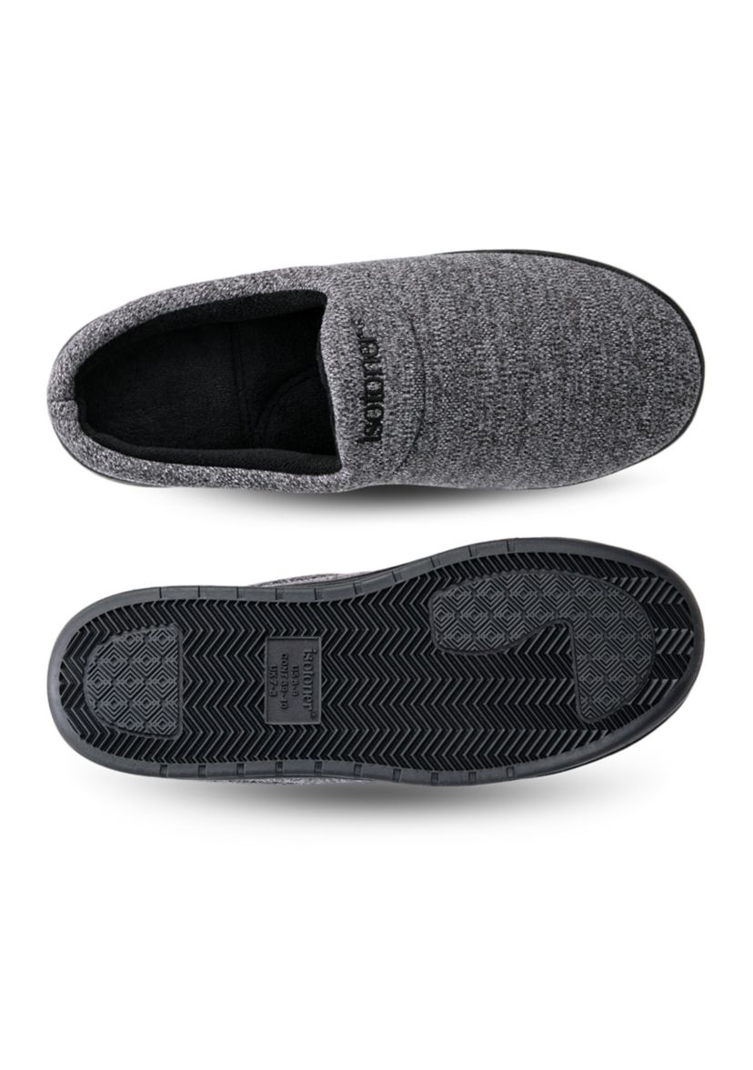 isotoner Mens Heathered Knit Brady Clog Slippers