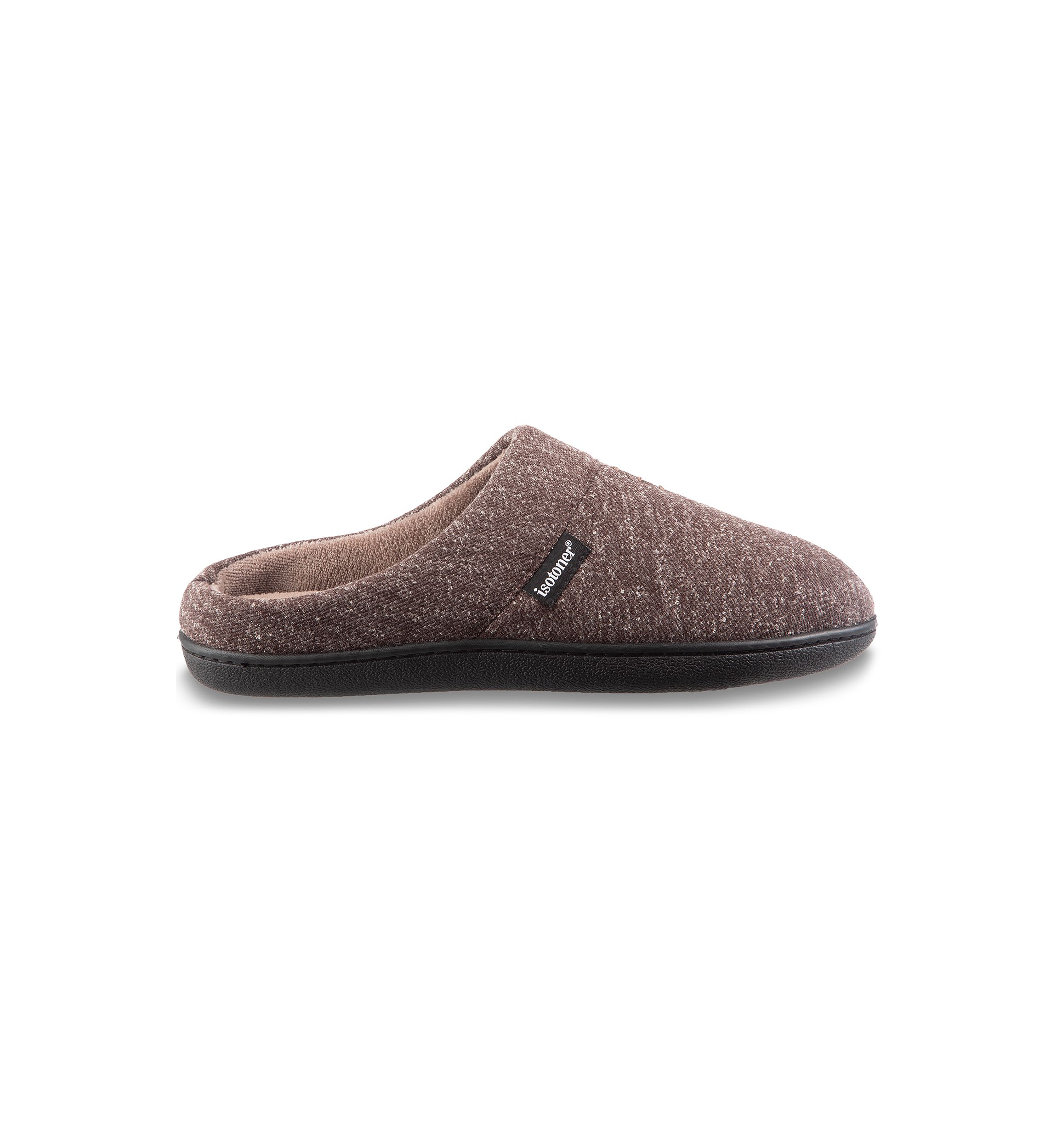 Mens Preston Heather Knit Hoodback Slippers with Memory Foam