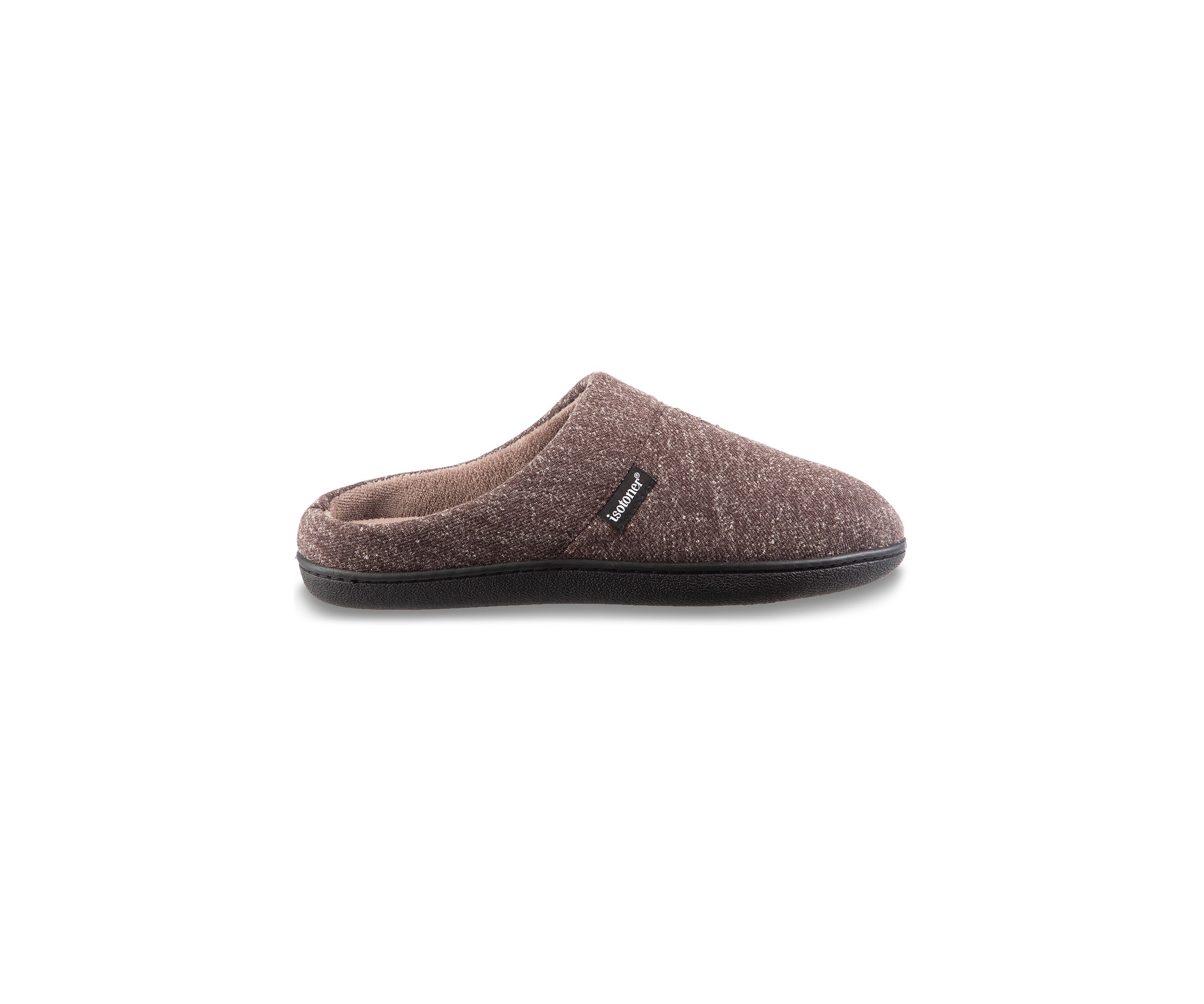 Mens Preston Heather Knit Hoodback Slippers with Memory Foam