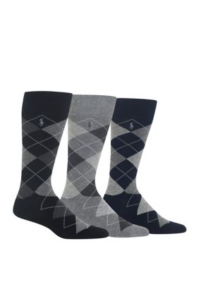 Polo Ralph Lauren Men's Argyle Cotton Crew Socks - 3 Pack
