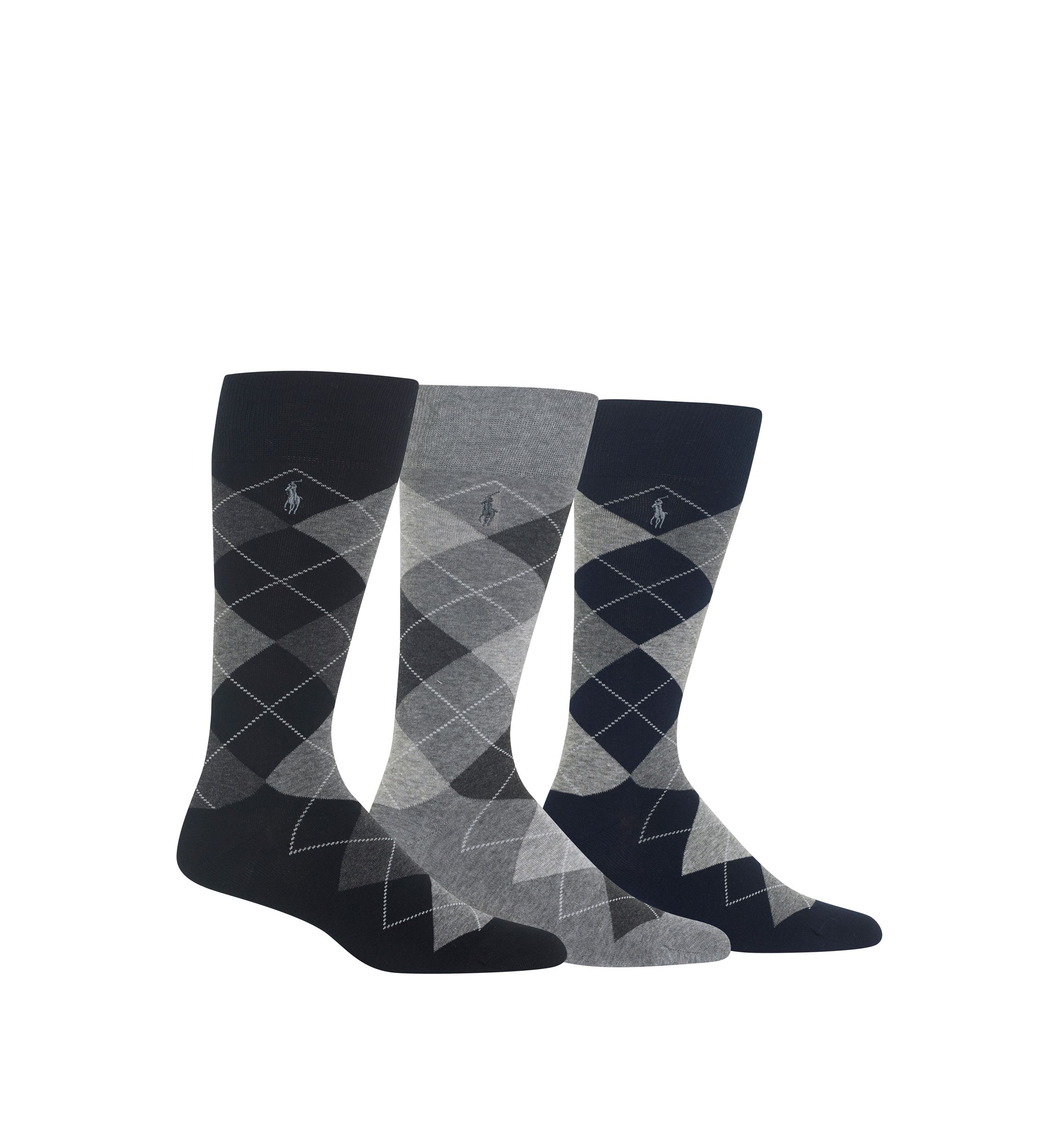 Argyle Cotton Crew Socks - 3 Pack 