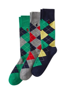 Polo Ralph Lauren Men's Argyle Cotton Crew Socks - 3 Pack -  0047852544368