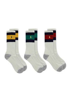 Polo Ralph Lauren Vintage Stripe Crew Socks - 3 Pack | belk