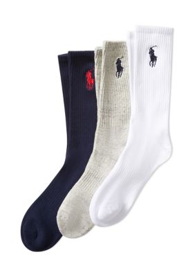 Polo Ralph Lauren Men's Classic Embroidered Big Pony Crew Socks - 3 Pack -  3200599821402PK