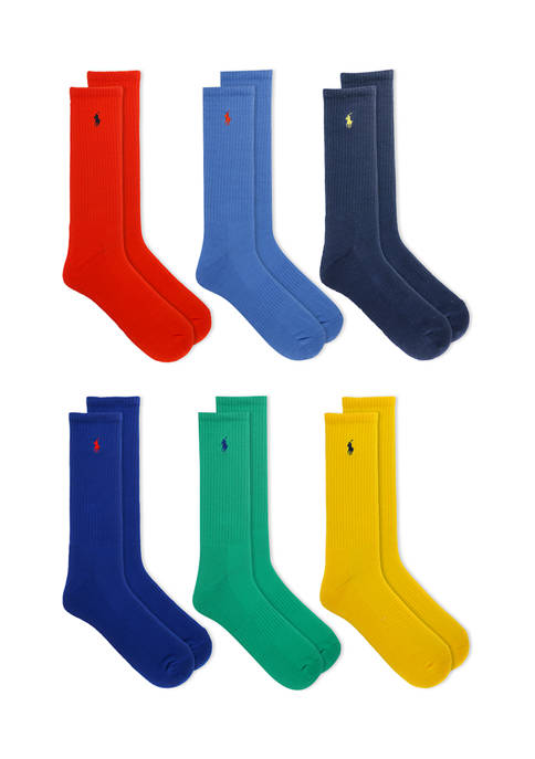 Polo Ralph Lauren 6-Pack of Multicolored Crew Socks