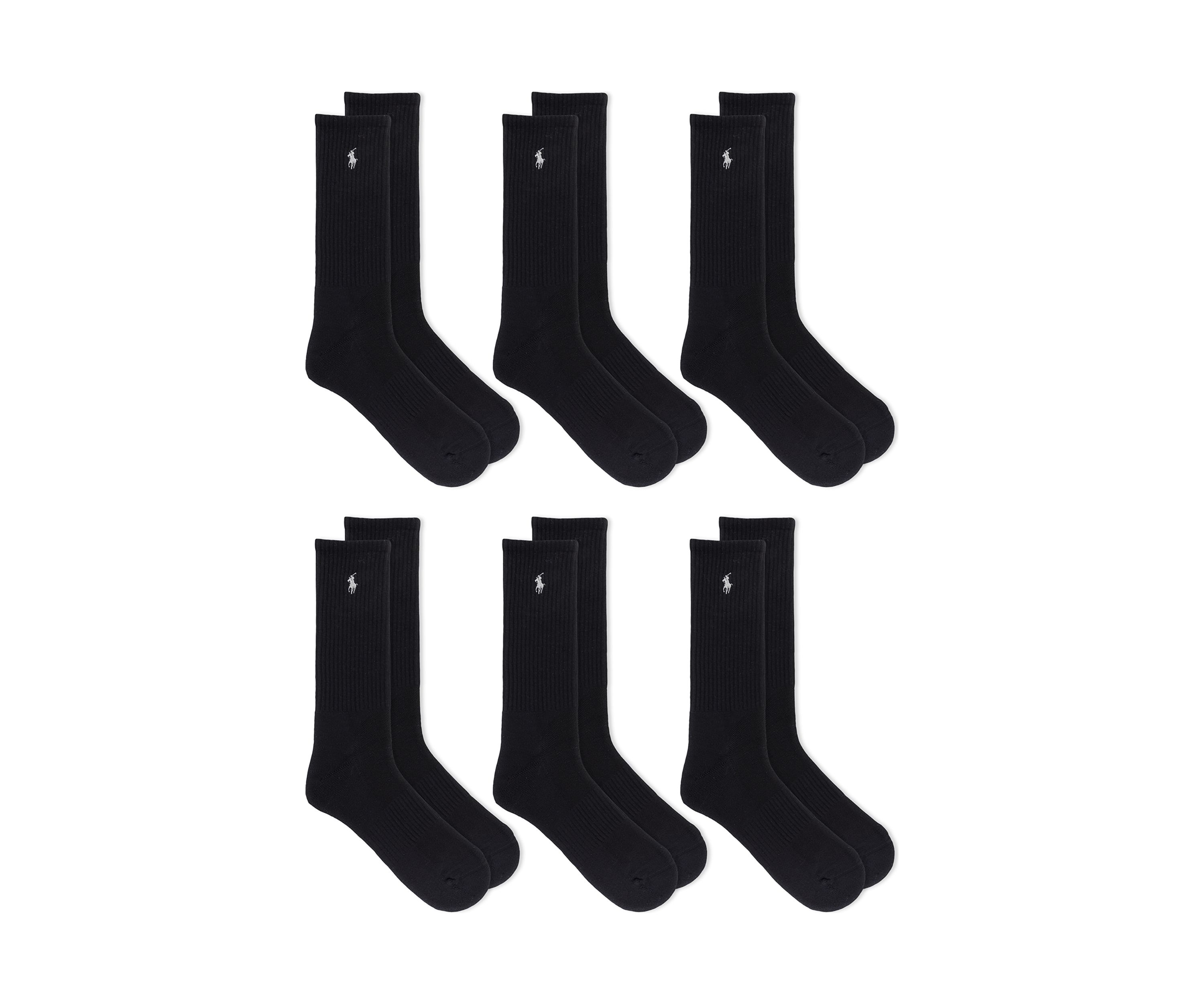 Ribbed Crew Socks - 6 Pack