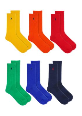 Polo Ralph Lauren Men's Crew Socks - 6 Pack, 10 - 13