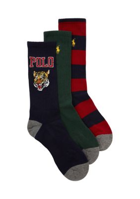 Polo Ralph Lauren Men's Tiger Crew Socks - 3 Pack