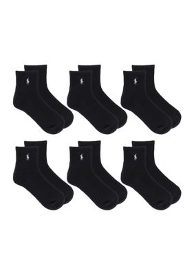 Polo Ralph Lauren Men's Ribbed Quarter Socks - 6 Pack