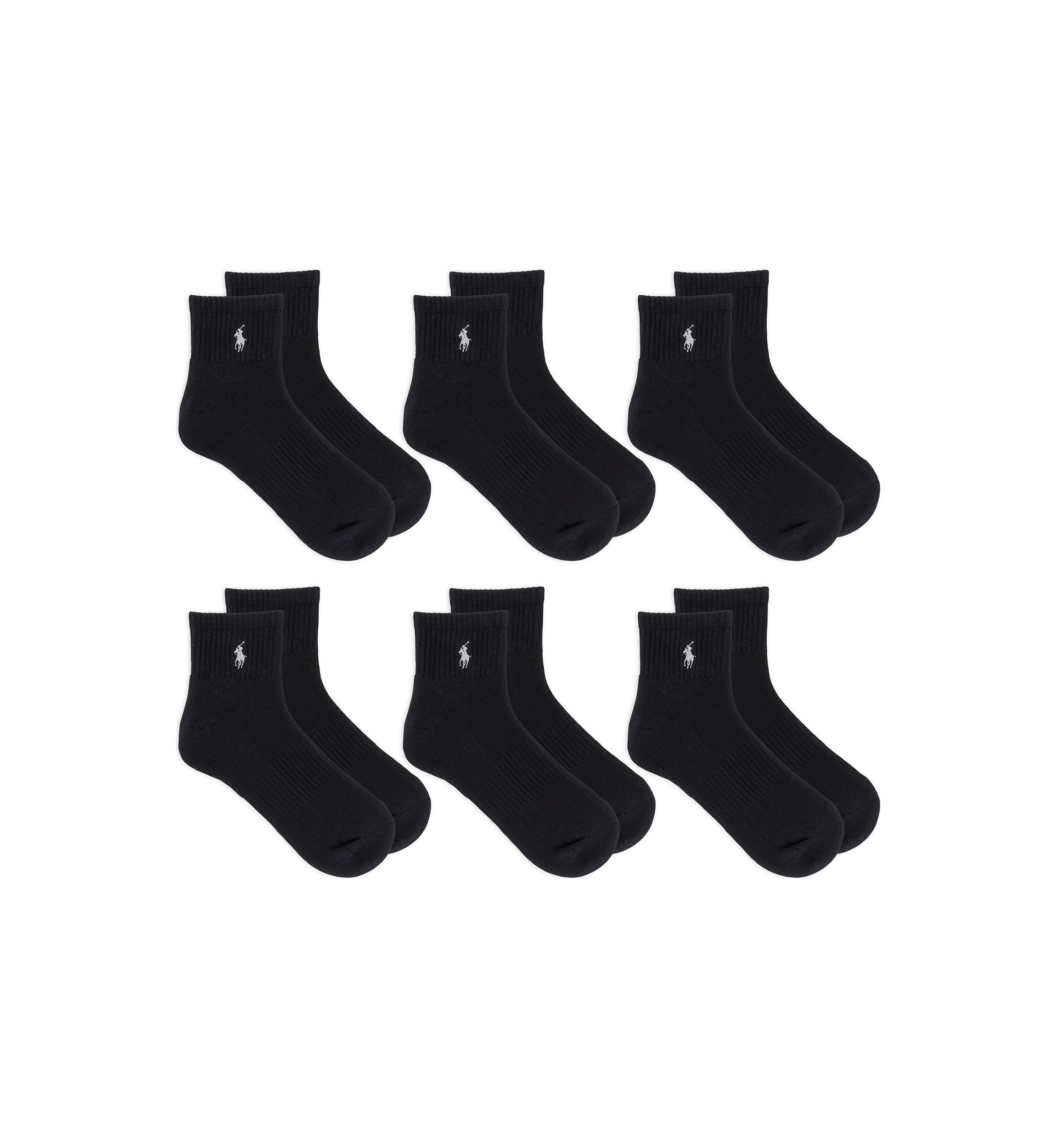 Ribbed Quarter Socks - 6 Pack