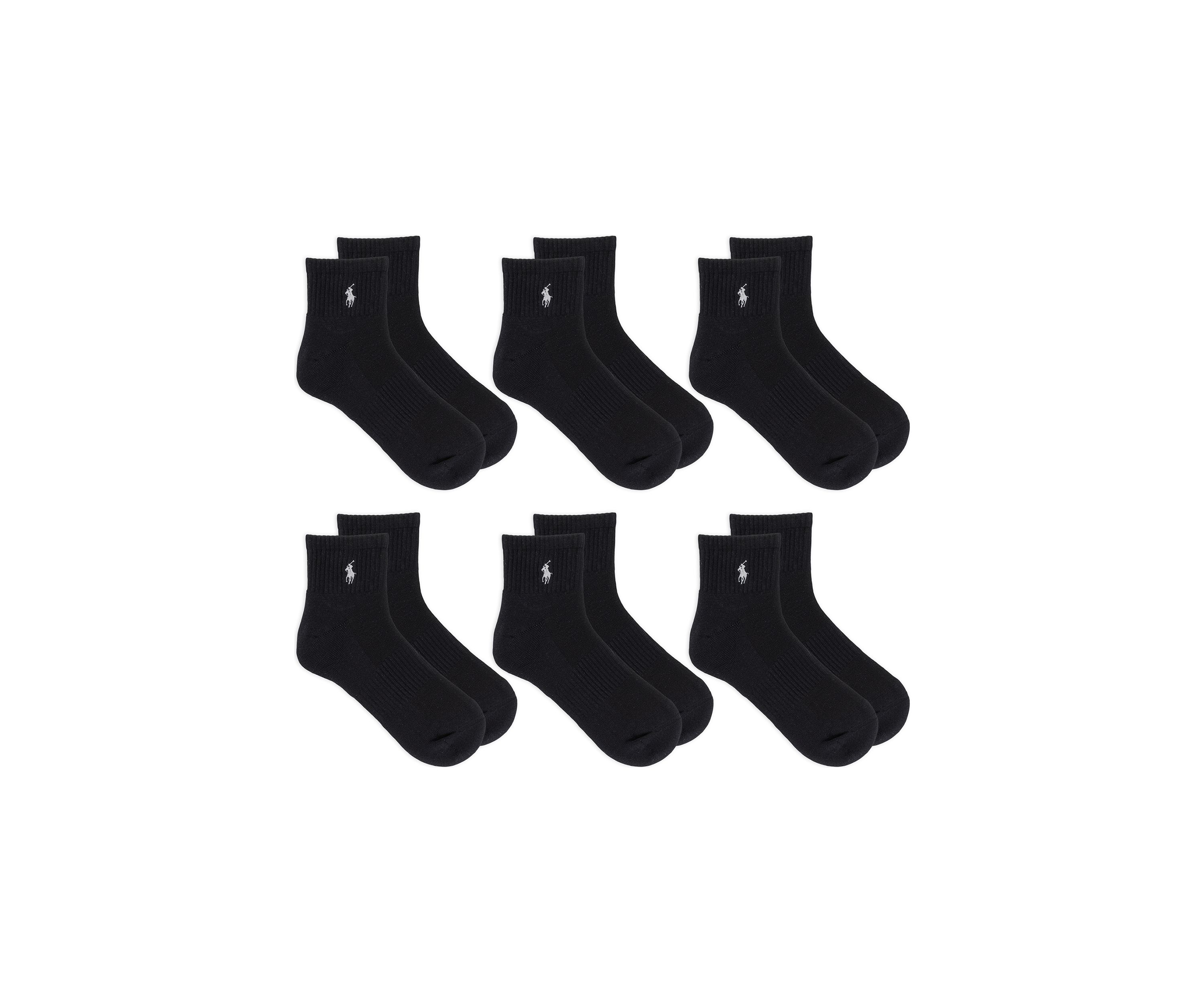 Ribbed Quarter Socks - 6 Pack
