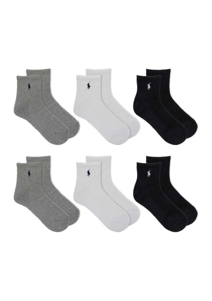 Ribbed Quarter Socks - 6 Pack