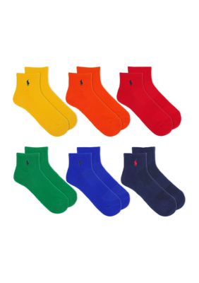 Polo Ralph Lauren Men's Quarter Socks - 6 Pack, 10 - 13