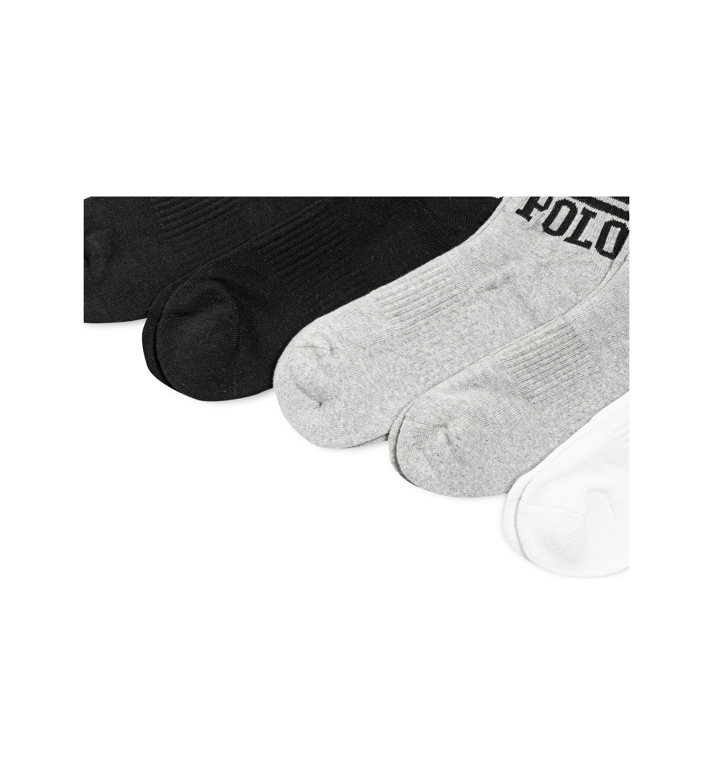 Double Bar Polo Quarter Socks - 6 Pack
