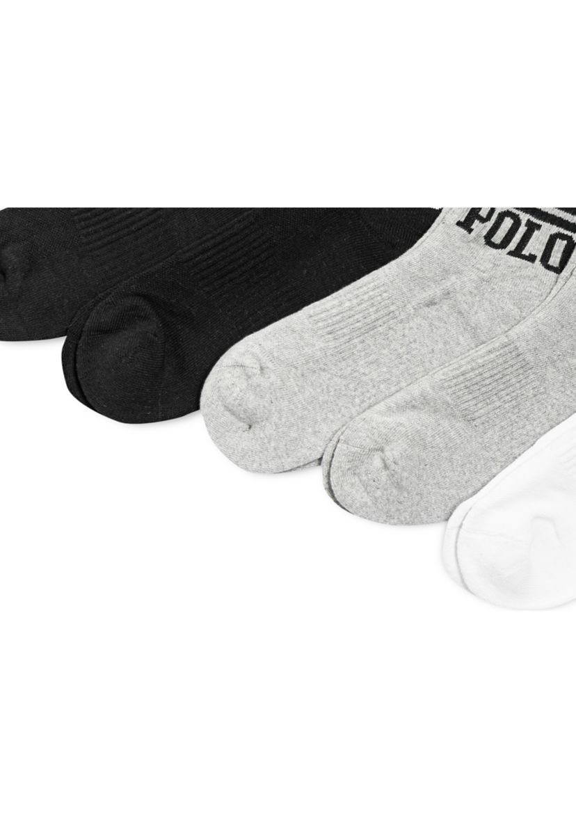 Double Bar Polo Quarter Socks - 6 Pack