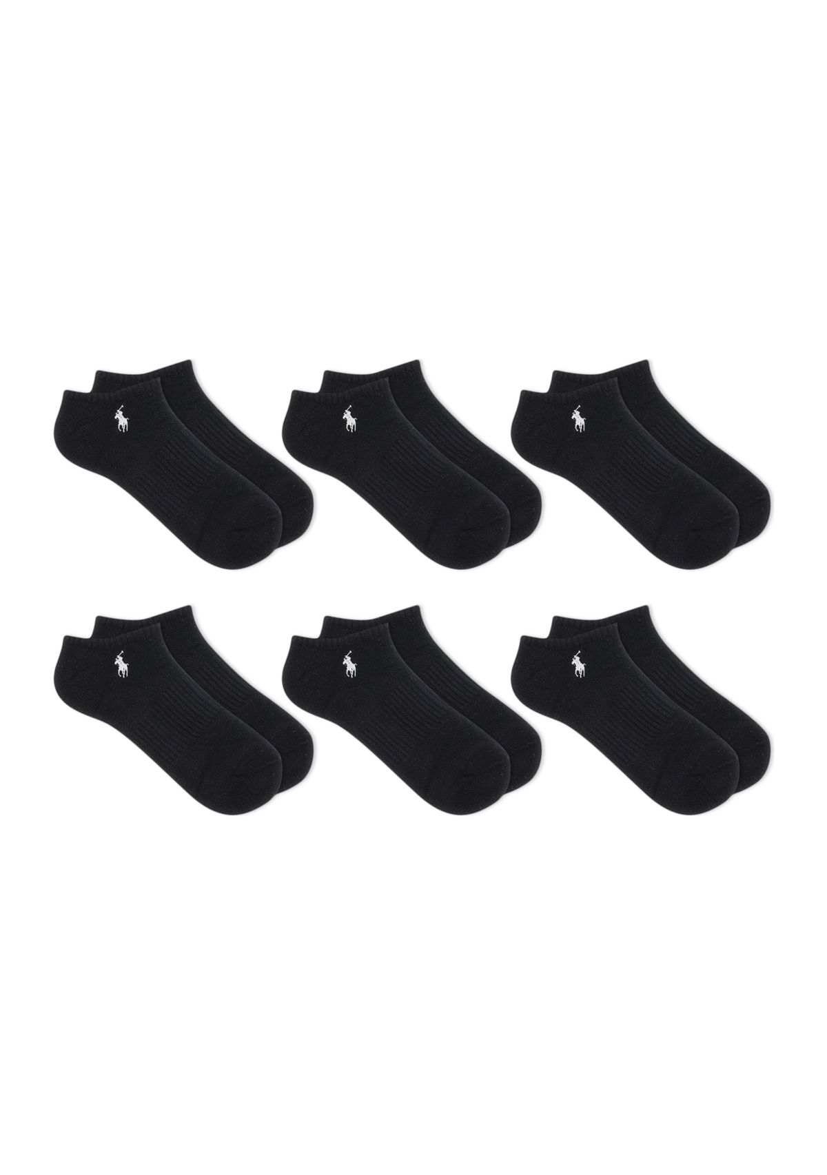 Low Cut Ribbed Socks - 6 Pack