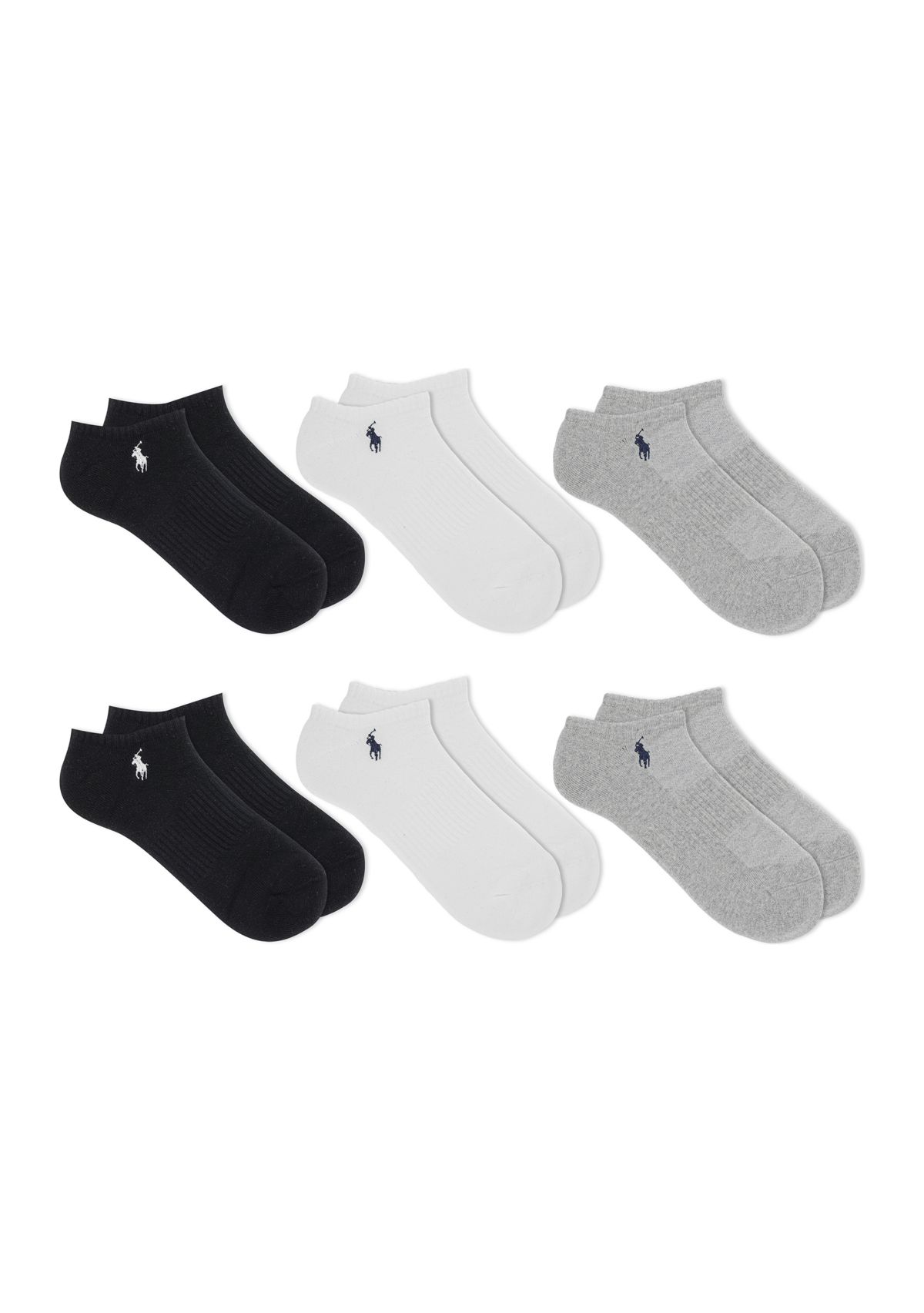 Low Cut Ribbed Socks - 6 Pack