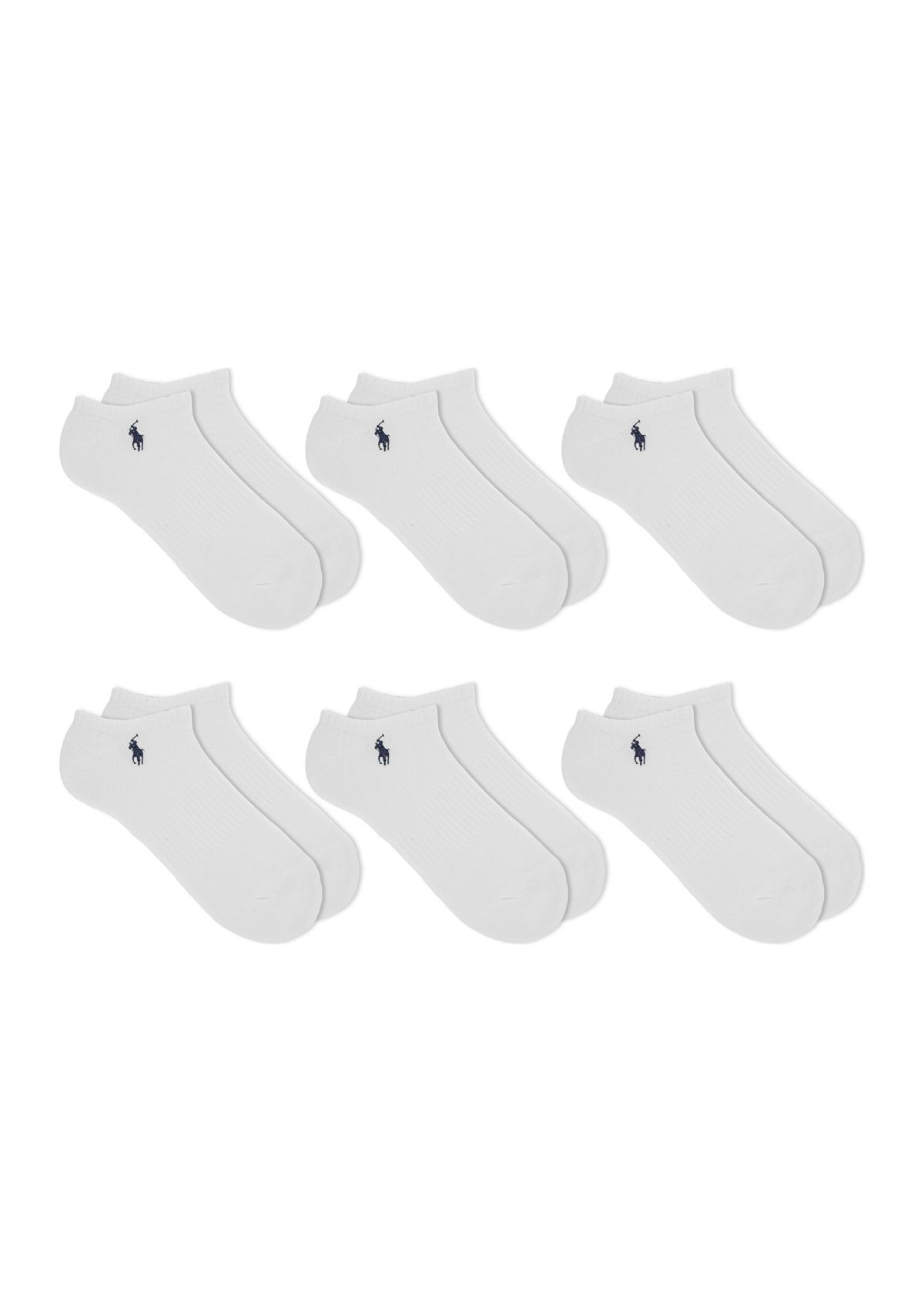 Low Cut Ribbed Socks - 6 Pack