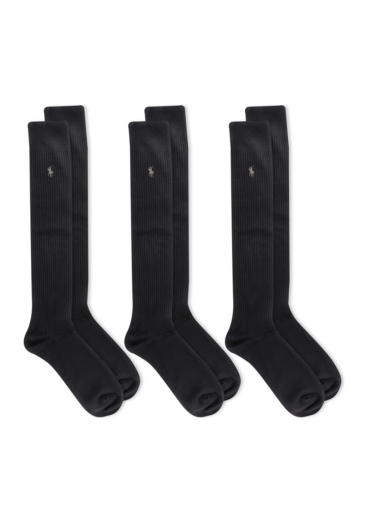 Microfiber Ribbed Over the Calf Socks – 3 Pack