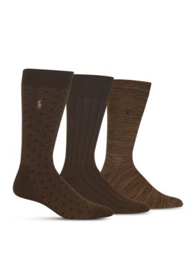 Polo Ralph Lauren Men's Supersoft Diamond Dot Neat Trouser Socks - 3 Pack, M (10-13)