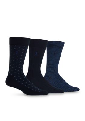 Polo Ralph Lauren Men's Supersoft Diamond Dot Neat Trouser Socks - 3 Pack