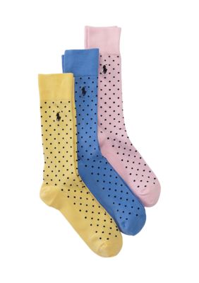 Polo Ralph Lauren Men's Spring Dot Socks - 3 Pack