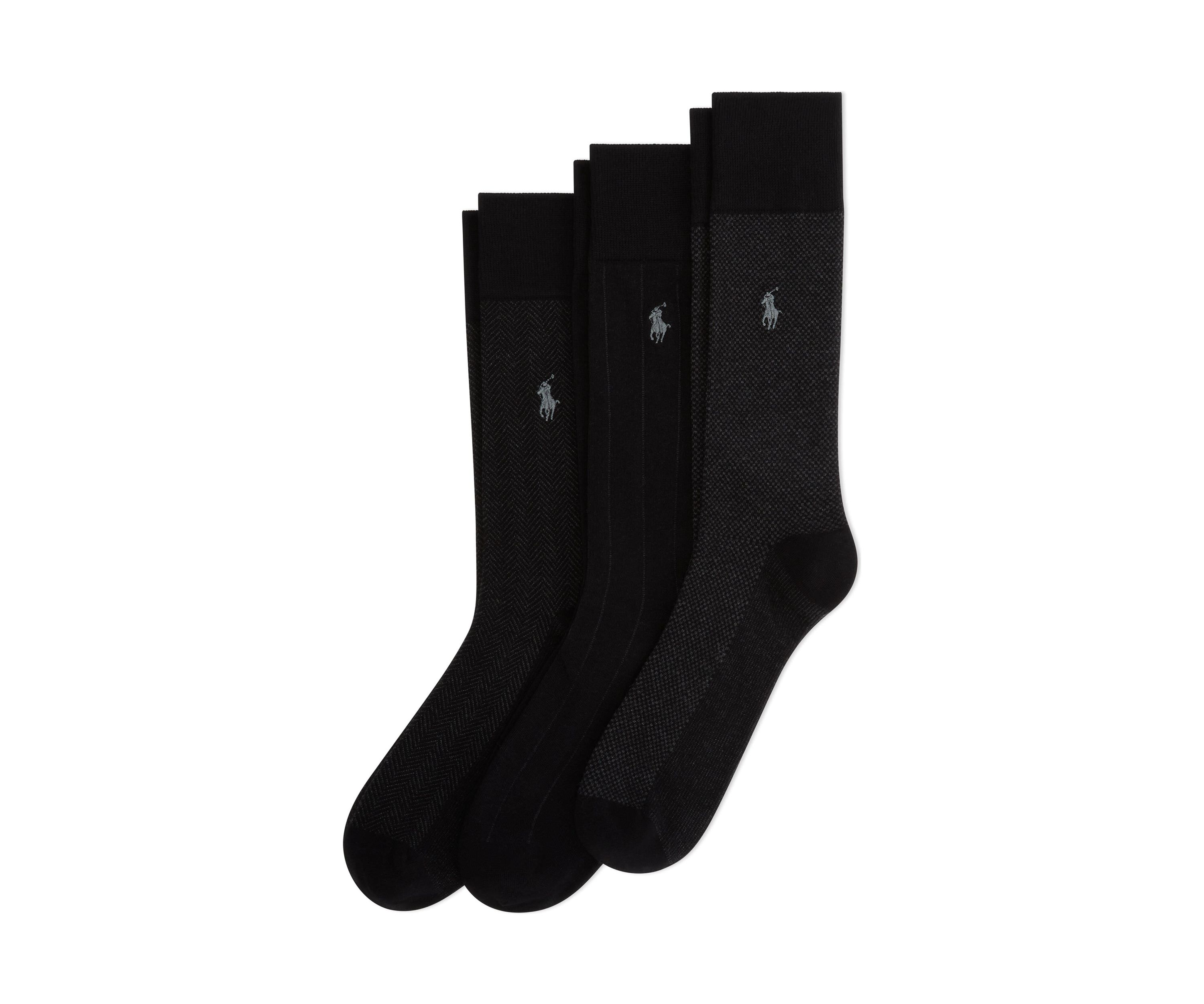 Classic Embroidered Cotton Socks - 3 Pack