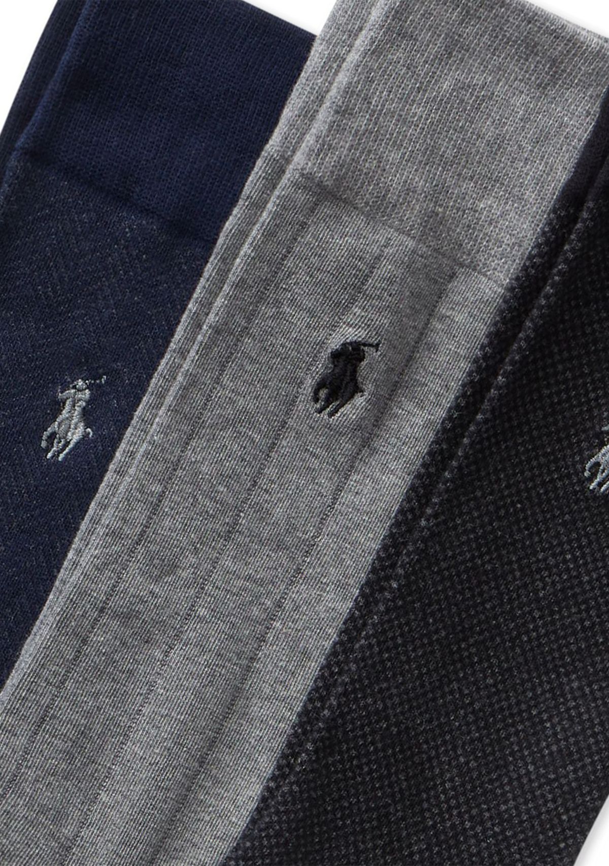 Classic Embroidered Cotton Socks - 3 Pack