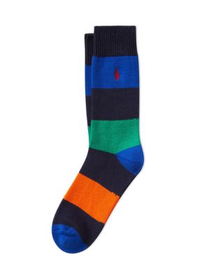 Colorful Rugby Stripe Crew Socks