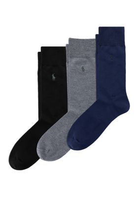 Polo Ralph Lauren Men's Soft Touch Flat Knit Slack Socks - 3-Pack