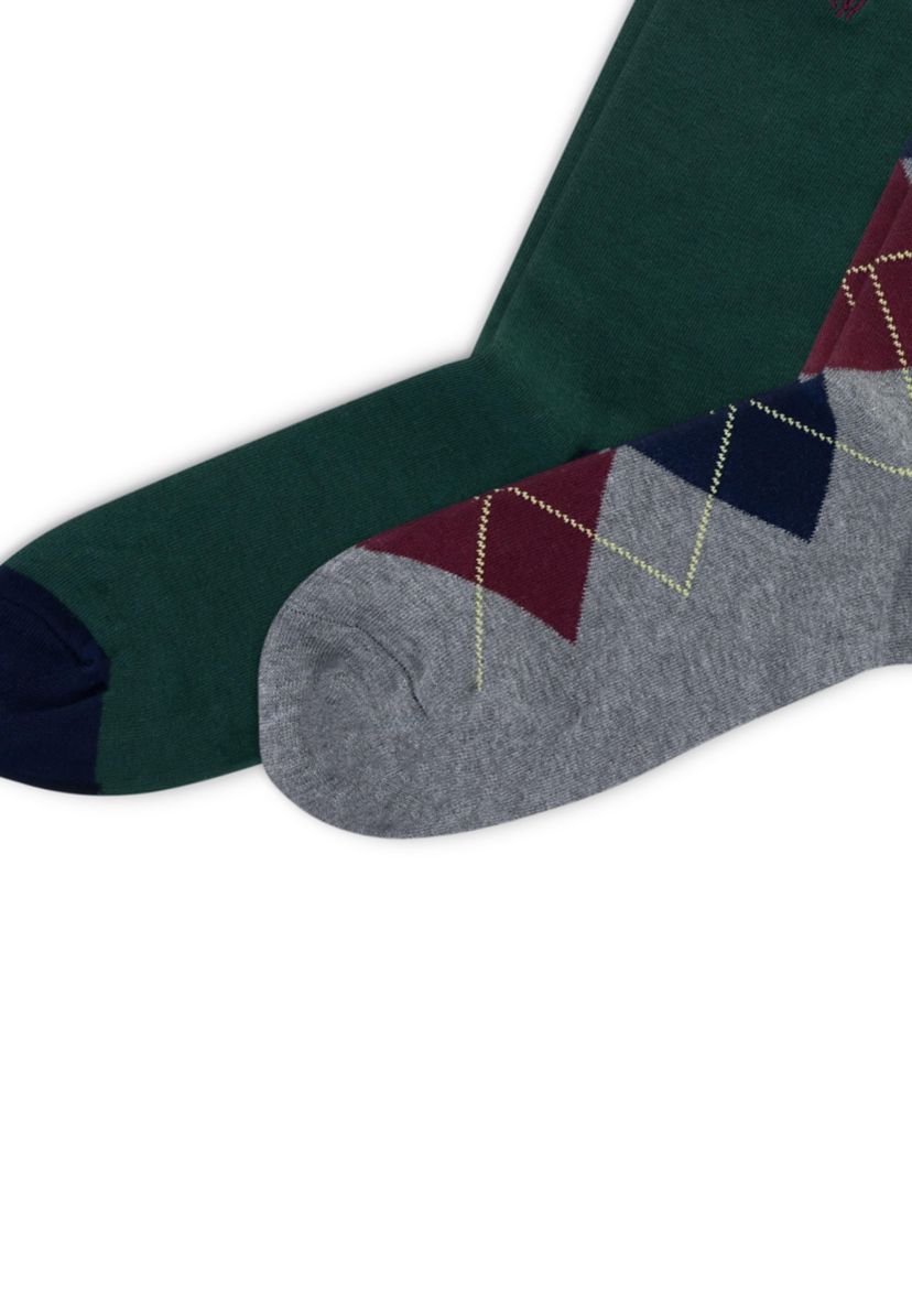 Argyle Slack Socks - 2 Pack