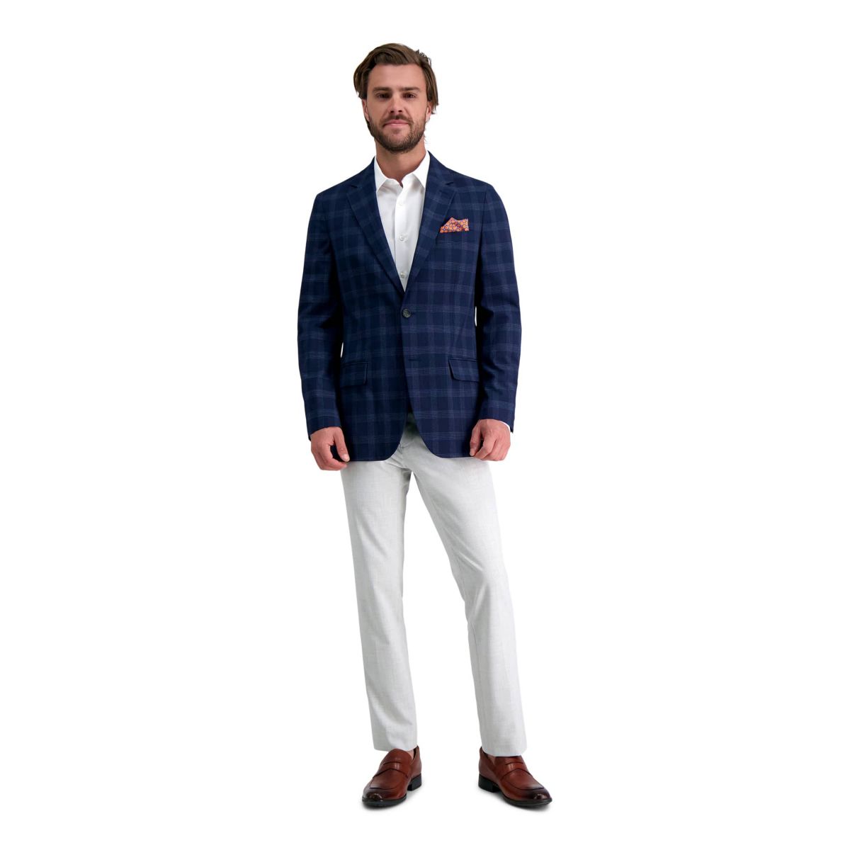 Tailored Fit Large Check Windowpane Blazer