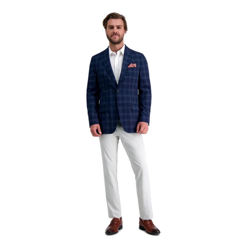 Tailored Fit Large Check Windowpane Blazer