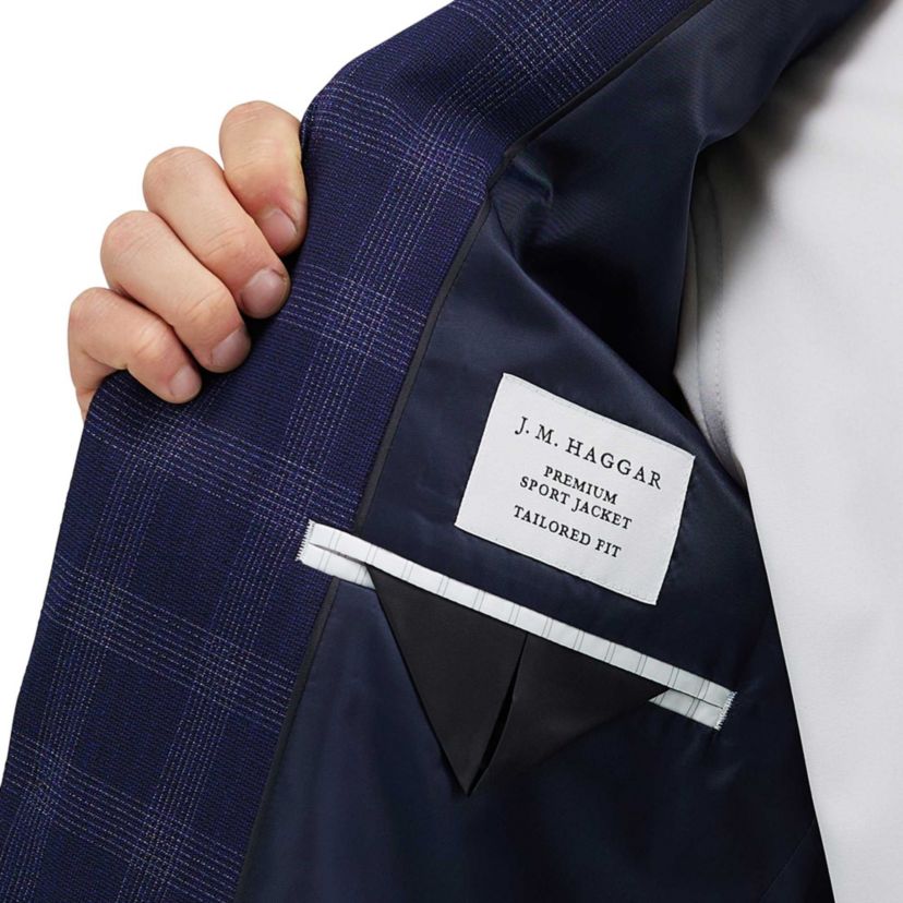 Tailored Fit Large Check Windowpane Blazer