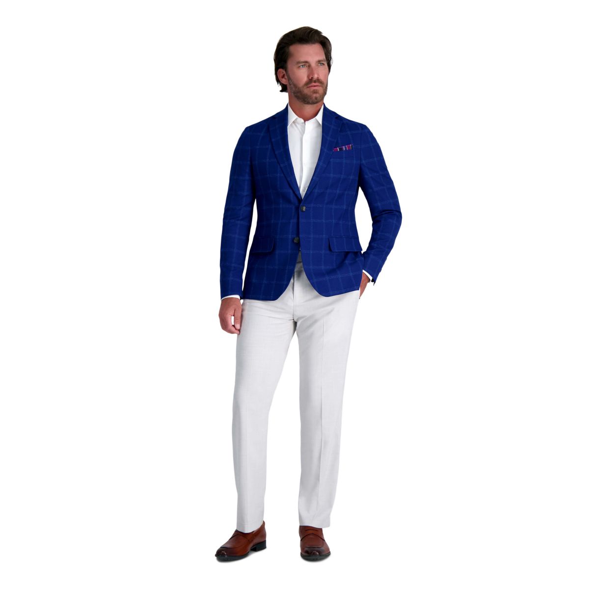 J.M. Haggar��� Slub Windowpane Slim Fit Sport Coat